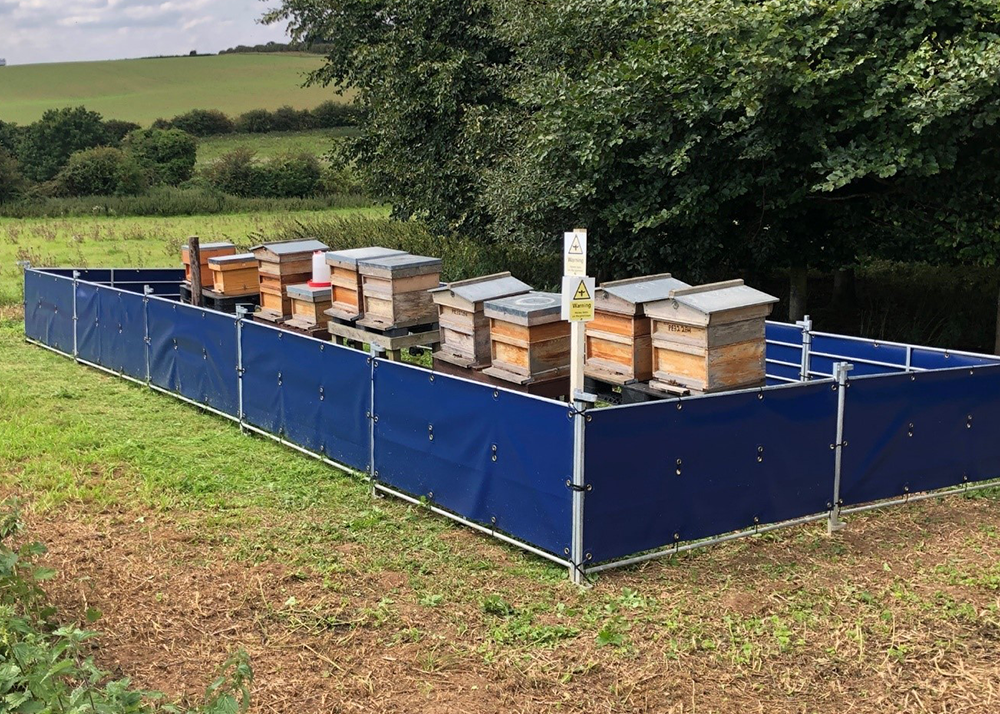 Structure-flex provide bees with windbreaks as cold weather hits